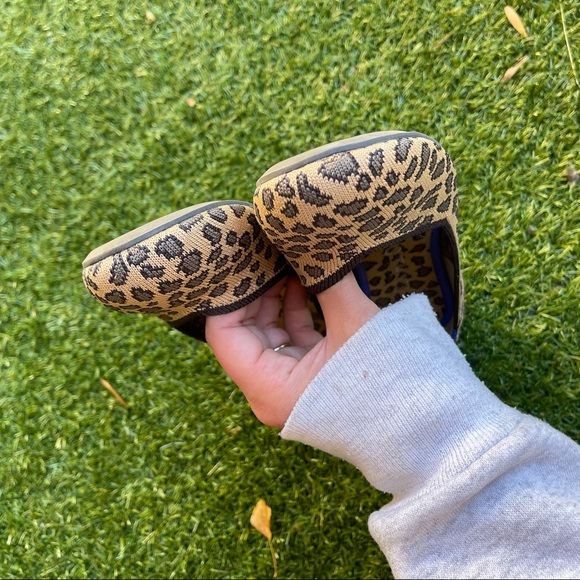Rothys | Round Toe Flat in Spotted Leopard Cheetah Print • Washable Eco-Friendly - Picture 3 of 8